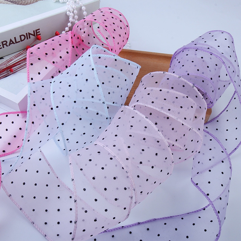 Florist Supply Ribbon - 50Yards Gauze with Dots Decoration Materials