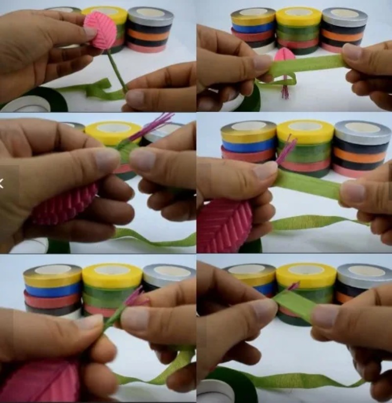 5PCS 30Yard Self-adhesive Flor - Floral Tape Green ulasan dan harga