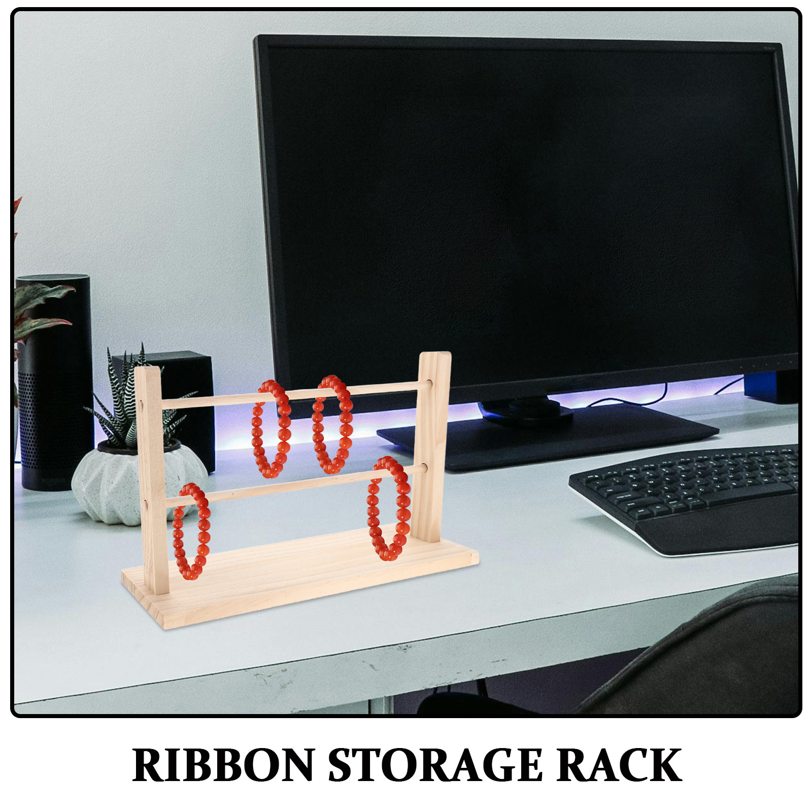 Wooden Ribbon Organizer Stand  - Natural Florist Supply ulasan dan harga