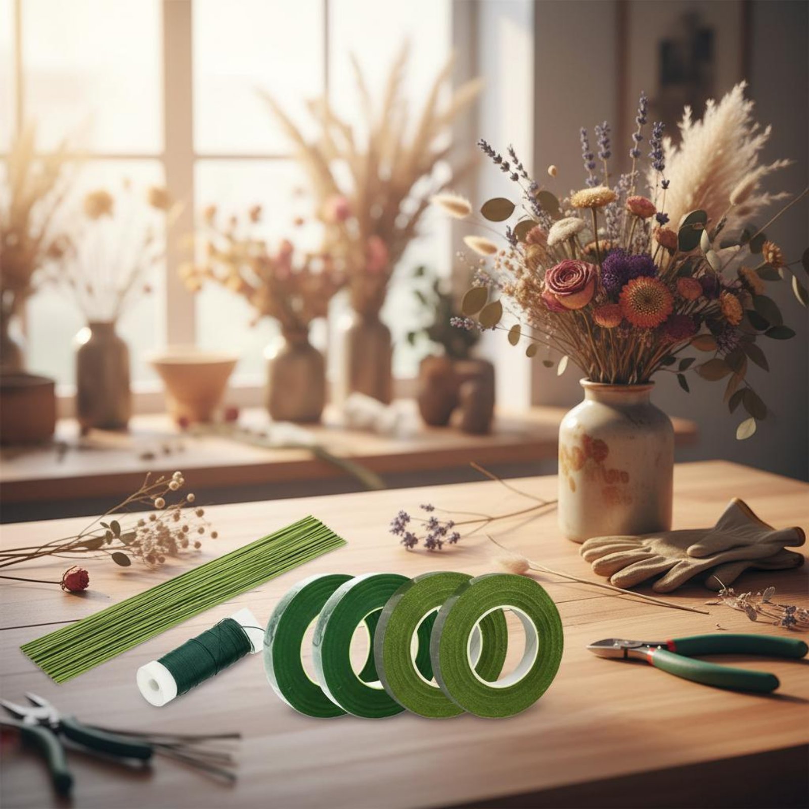 Floral Arrangement Making Kit  - Floral Tape Green ulasan dan harga