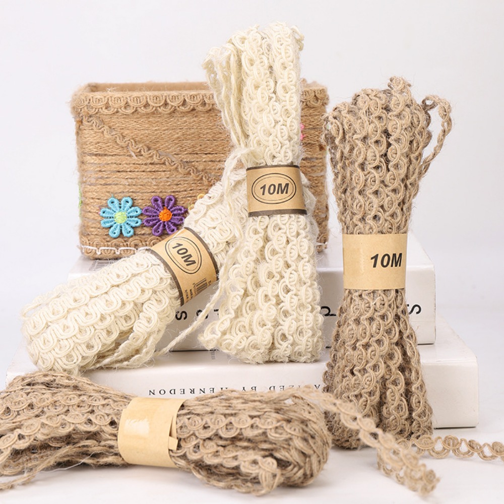 10m Lace Linen Ribbon DIY Bouq - Florist Supply Ribbon ulasan dan harga