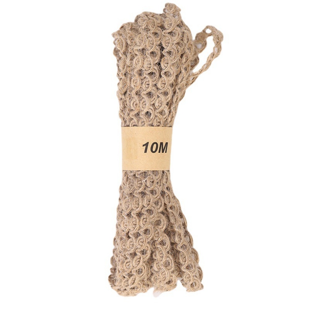 10m Lace Linen Ribbon DIY Bouq - Florist Supply Ribbon ulasan dan harga