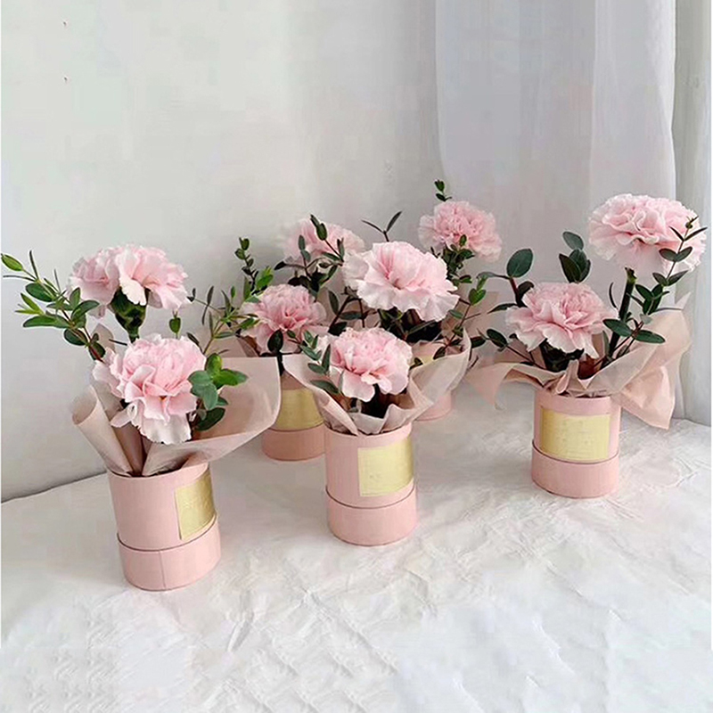 Round Flower Paper Box With Li - Florist Supply Buckets ulasan dan harga