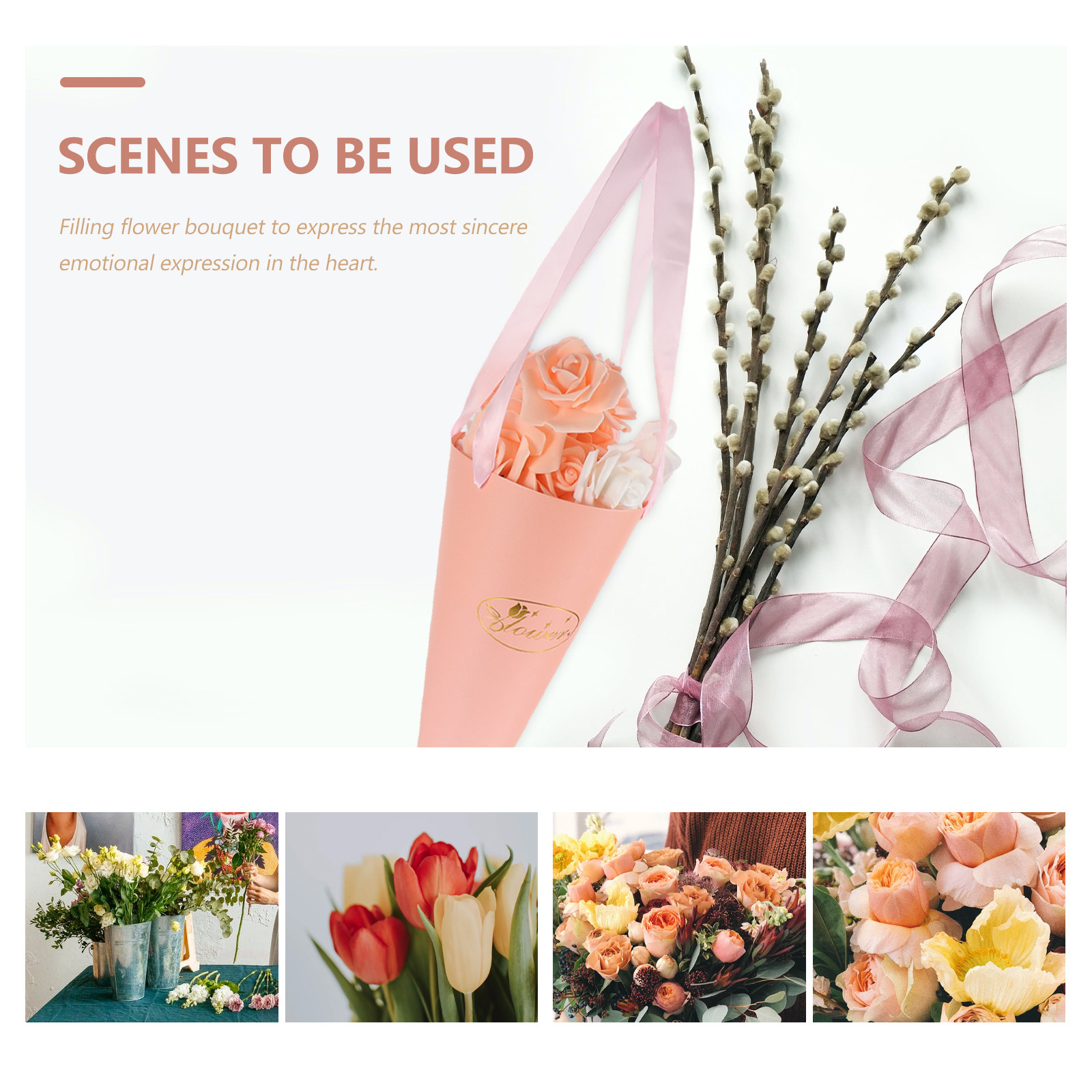6Pcs Flower Bouquet Bags Chic  - Florist Supply Buckets ulasan dan harga