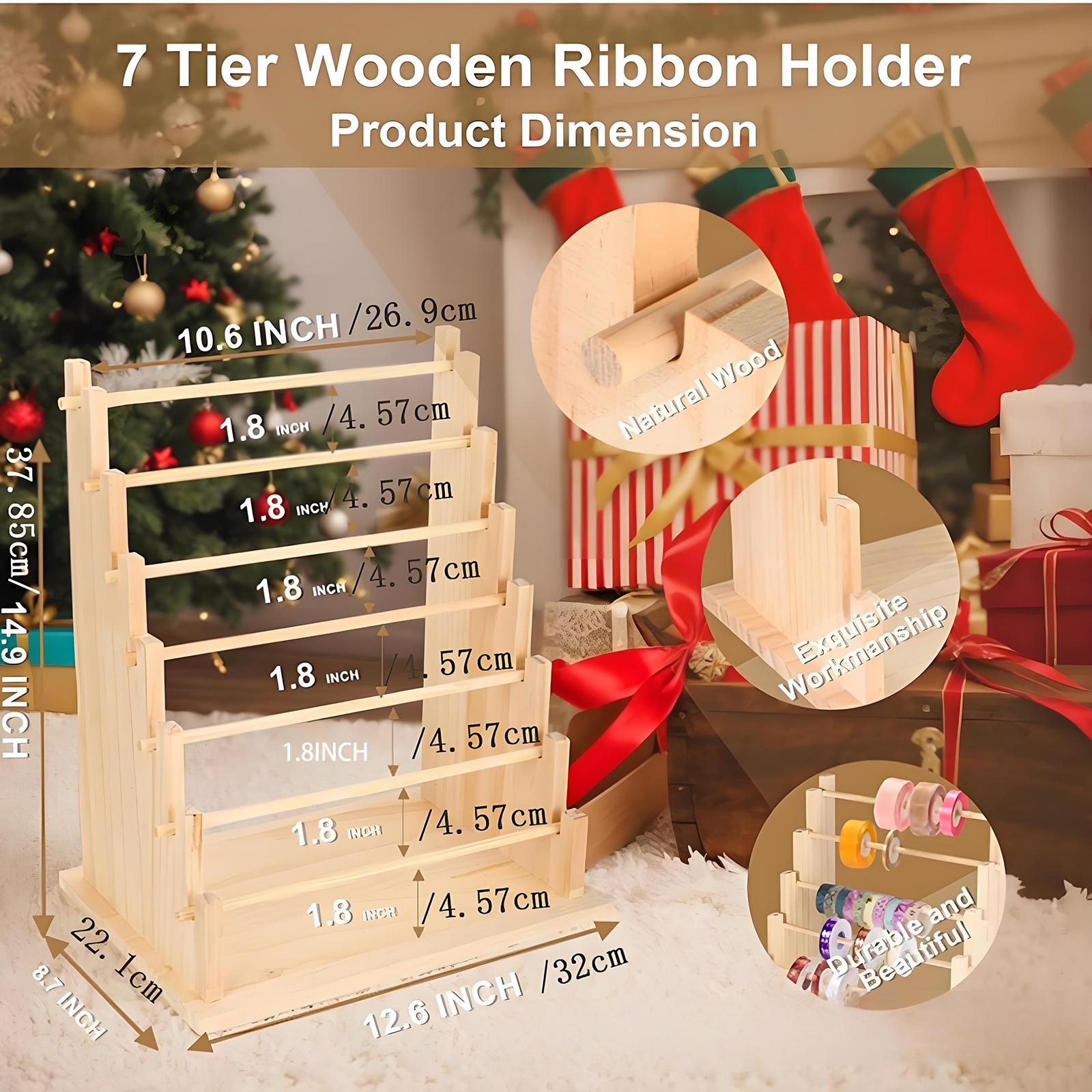 Wooden Ribbon Holder Organizer - Florist Supply Ribbon ulasan dan harga